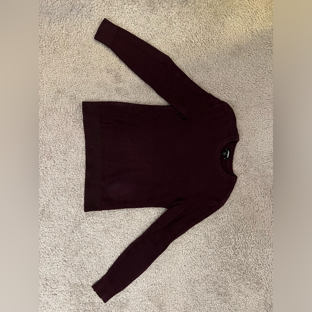 Express Double Knit Sweater XS - Burgandy/Maroon